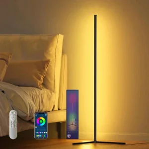 RGB LED Floor Lamp, LED Corner Lamp Works Smart Modern Floor Lamp with Music Syn